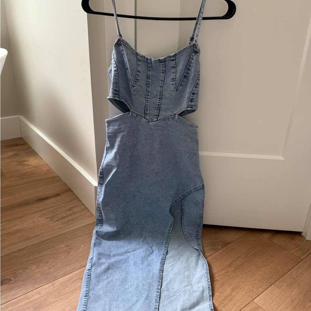 Stylish Denim Cutout Dress